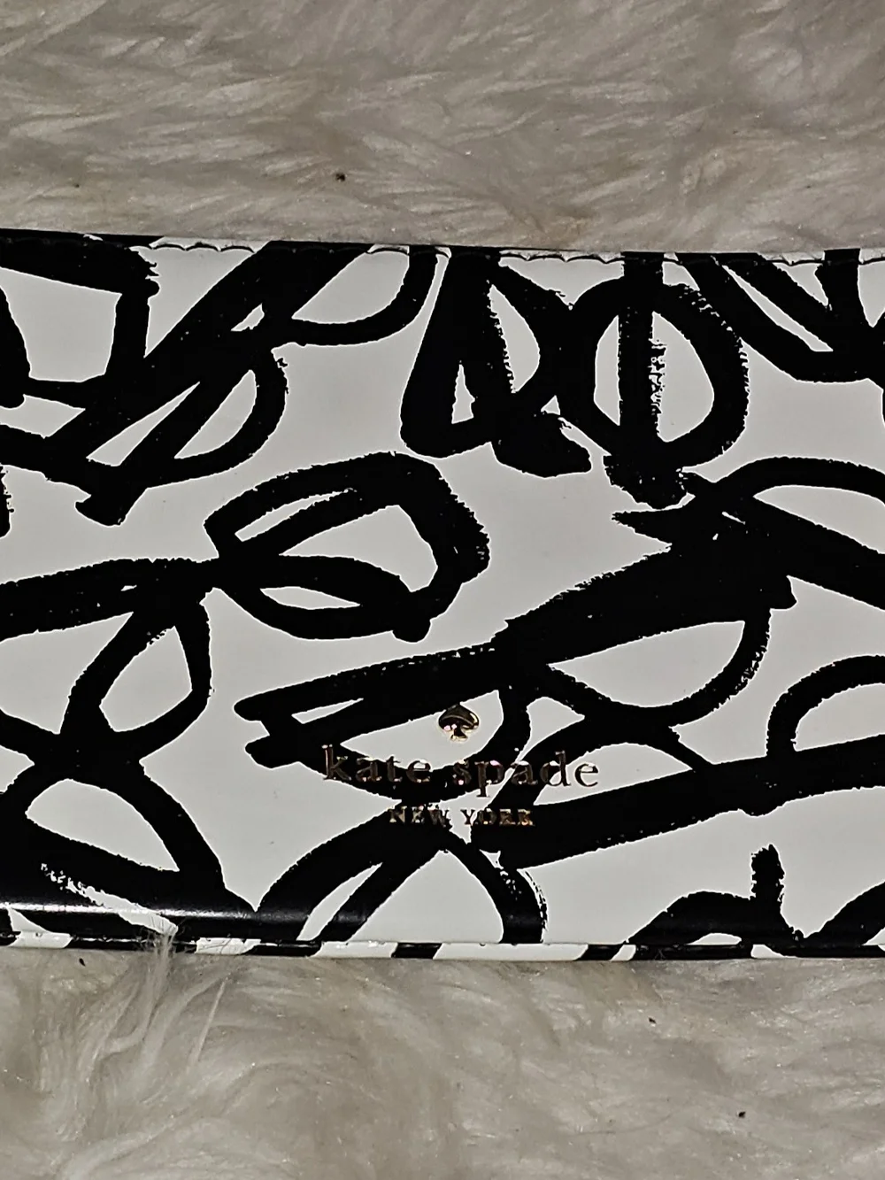 kate spade Black & White Printed Cosmetic Pouch